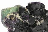 Dark Purple Cubic Fluorite Crystal Plate - China #128794-1